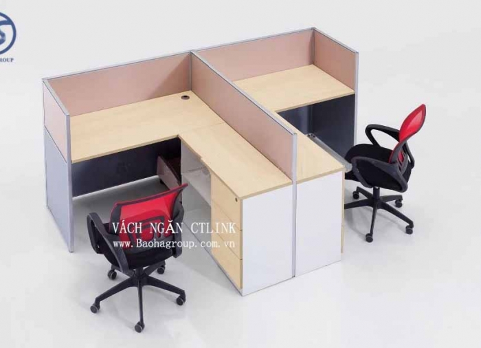 Vách ngăn bàn làm việc Gỗ 02 nhân viên